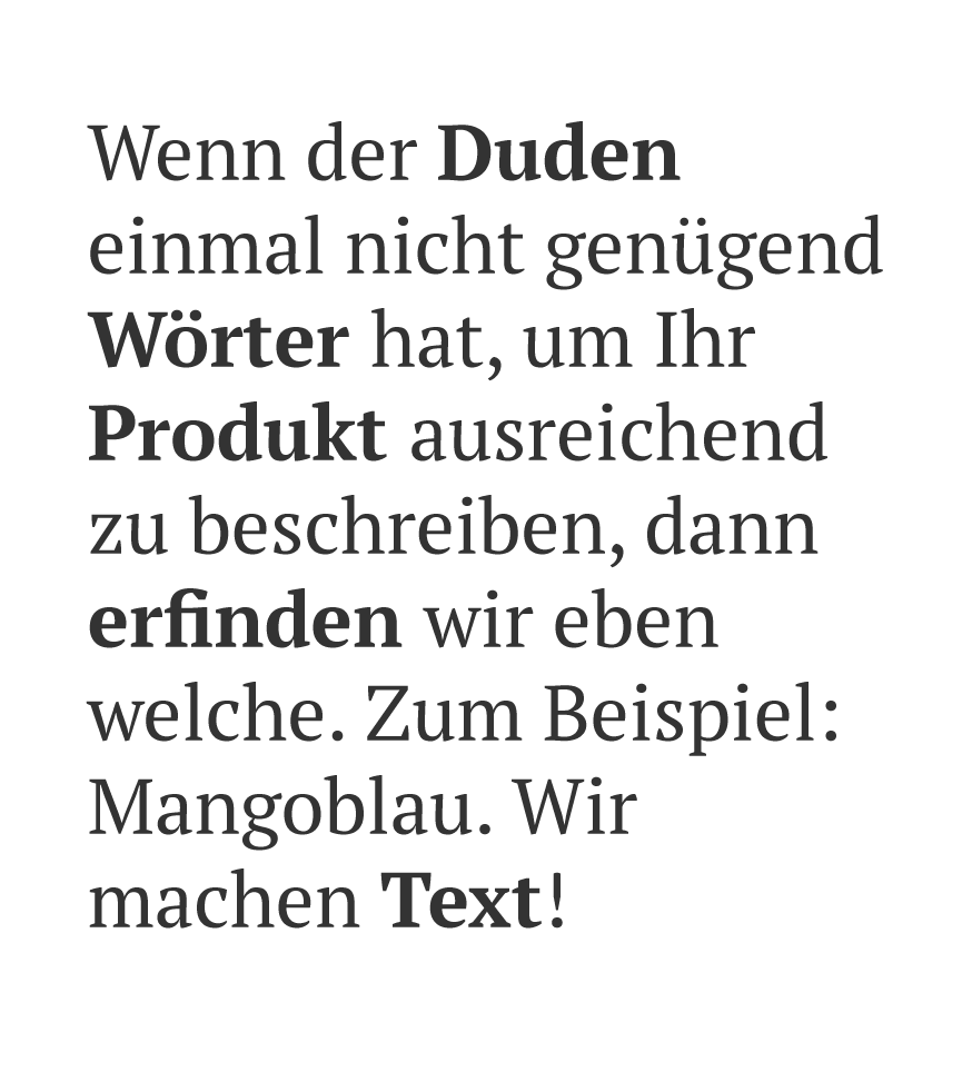 Was wir tun Text & Wort