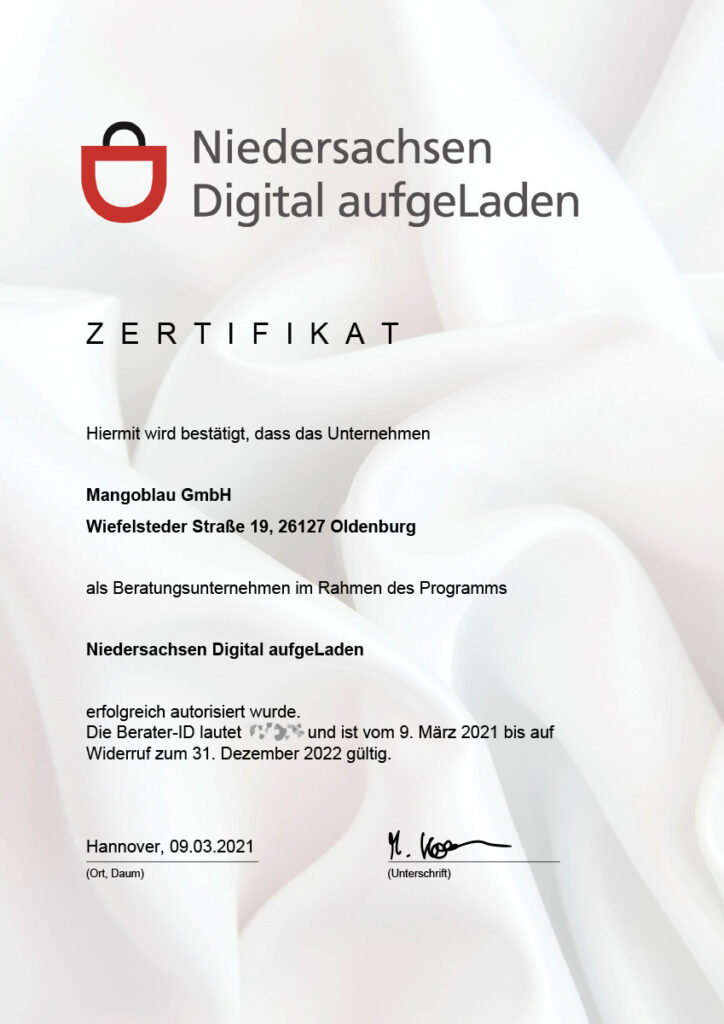 Zertifikat Digital aufgeLaden