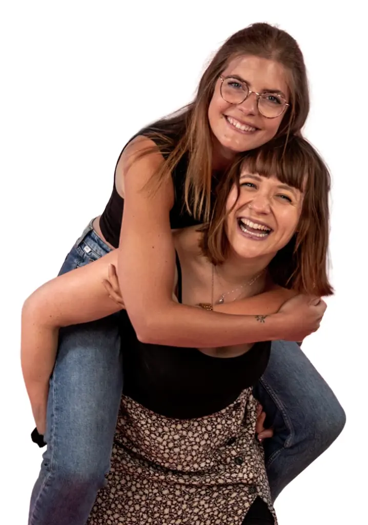 Kolle und Naddel Huckepack